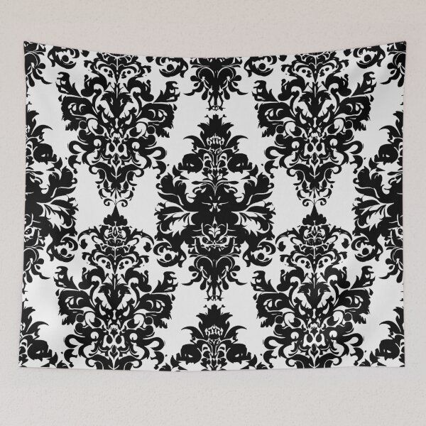 Item preview, Black and White Damask Pattern designed and sold by SamJanner.