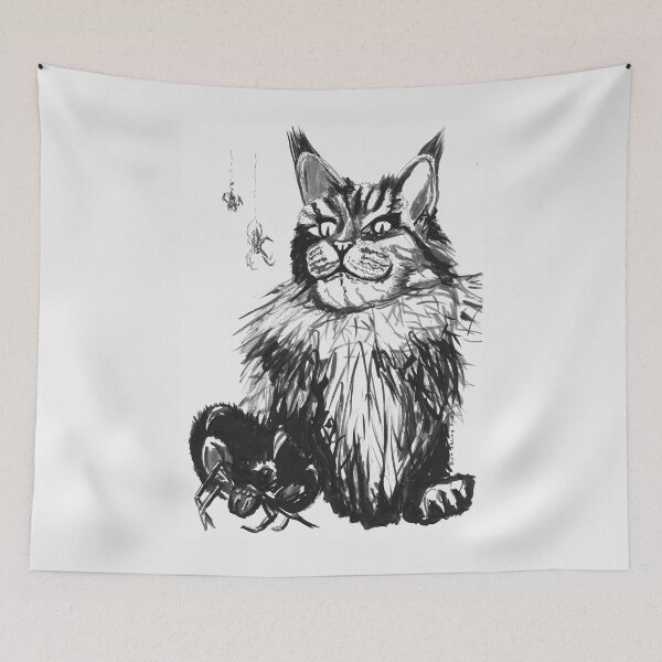 Item preview, Spiders and the Hunting Cat designed and sold by Rina Arling.