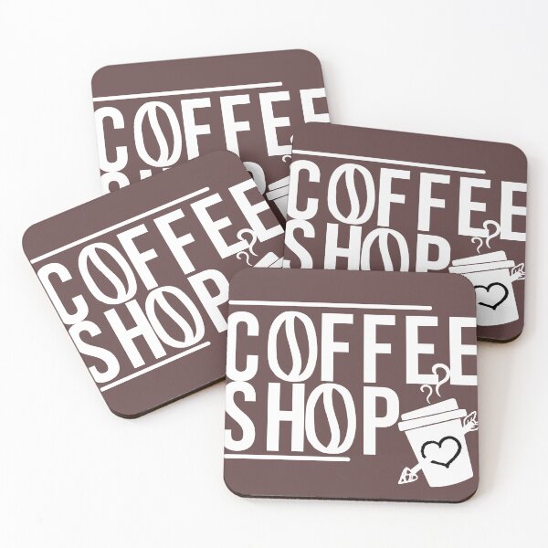Item preview, Coffee Shop Text and Logo (White Logo on Black/Brown background) designed and sold by Jo McGregor.