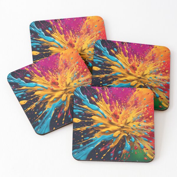 Item preview, Abstract colorful paint splash pattern designed and sold by twisted-dot.
