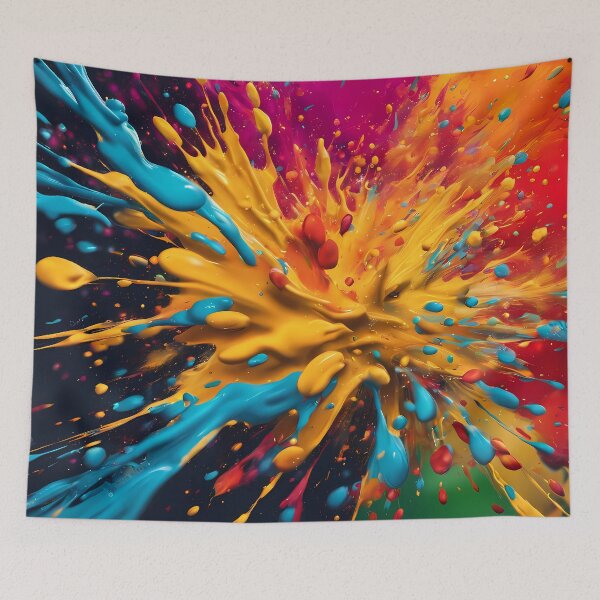 Item preview, Abstract colorful paint splash pattern designed and sold by twisted-dot.