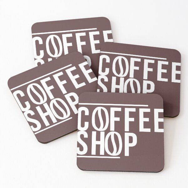 Item preview, Coffee Shop Text Only (White Logo on Black/Brown background) designed and sold by Jo McGregor.