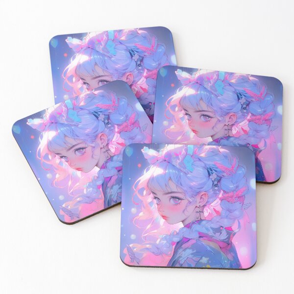 Item preview, Adorable Pastel Pink and Purple Anime Girl designed and sold by bubblegoth.