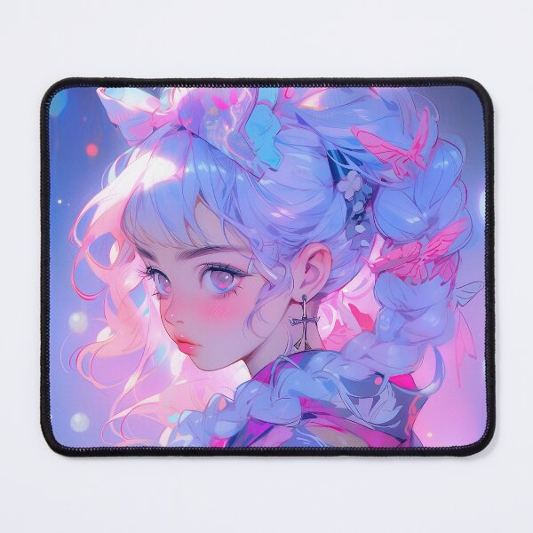 Item preview, Adorable Pastel Pink and Purple Anime Girl designed and sold by bubblegoth.