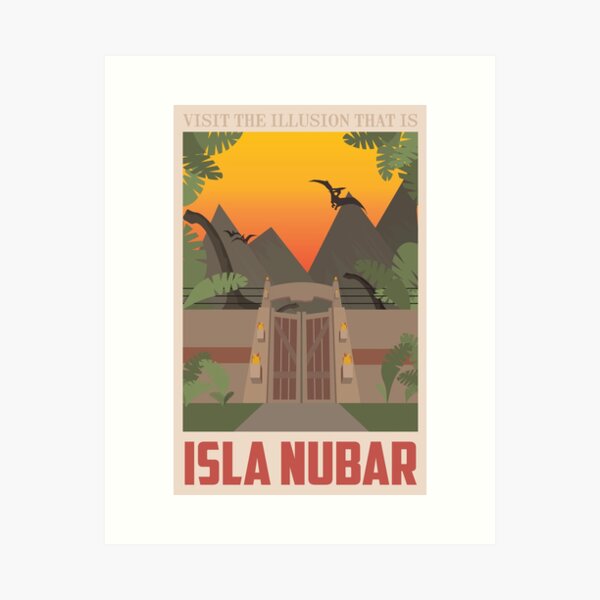 Item preview, Isla Nubar - Vintage Travel Poster - Jurassic Park designed and sold by TheFresh PrintsCreative.