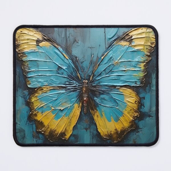 Item preview, colorful acrylic textured butterfly art print designed and sold by dcrc.
