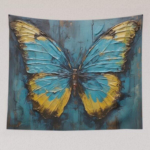Item preview, colorful acrylic textured butterfly art print designed and sold by dcrc.