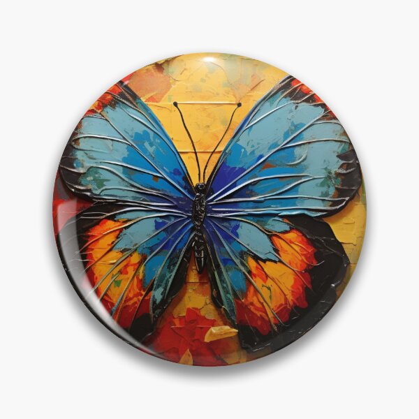 Item preview, Colorful acrylic textured butterfly art print designed and sold by dcrc.