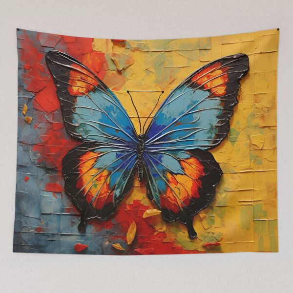 Item preview, Colorful acrylic textured butterfly art print designed and sold by dcrc.