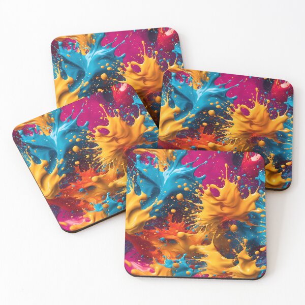 Item preview, Abstract colorful paint splash pattern designed and sold by twisted-dot.