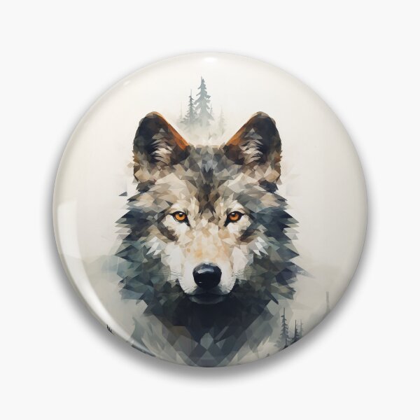 Item preview, Geometric Forest Wolf - Artistic illustration with nature background designed and sold by KatVik-Design.