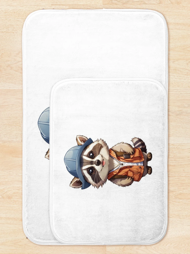 Thumbnail 5 of 6, Bath Mat, Scouting Racoon  designed and sold by LabZoidd.