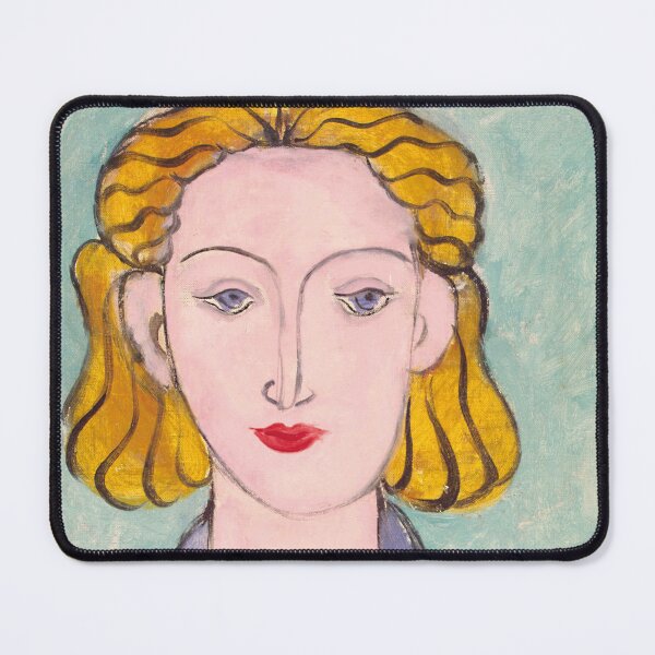 Item preview, Henri Matisse - Young Woman in a Blue Blouse, mouse pad for blondy, dsk mat, shower curtain, mugs, blanket designed and sold by Suzana Djordjevic.