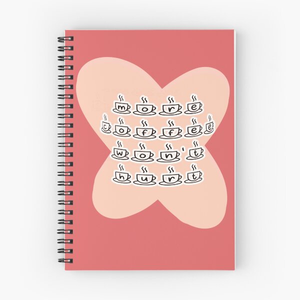 Item preview, More coffee won't hurt, black letters against a pink stain designed and sold by SplashTastic.