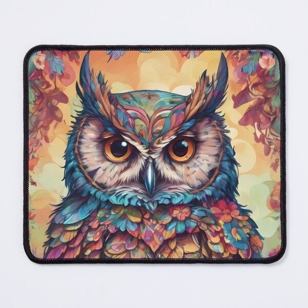Item preview, Owl on a branch among flowers designed and sold by MauraMeadow.