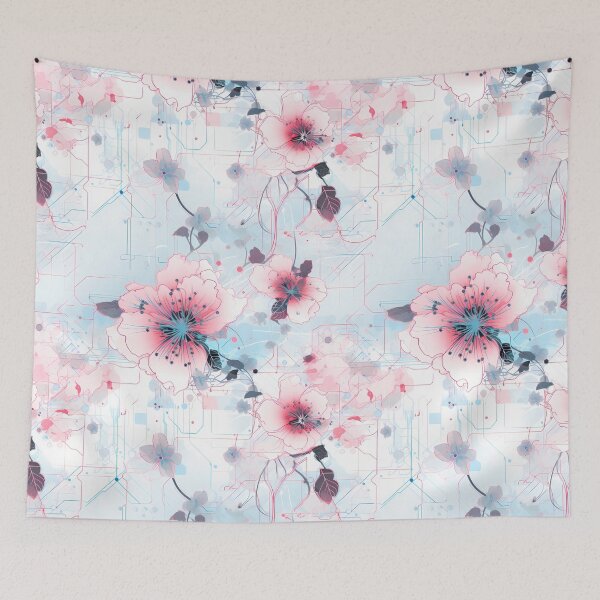 Item preview, Cyberpunk Flowers and Circuitry Pattern designed and sold by SchorlCraft.