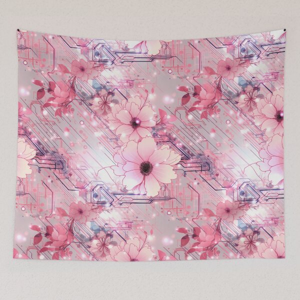 Item preview, Cyberpunk Flowers and Circuitry Pattern designed and sold by SchorlCraft.