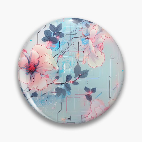 Item preview, Cyberpunk Flowers and Circuitry Pattern designed and sold by SchorlCraft.