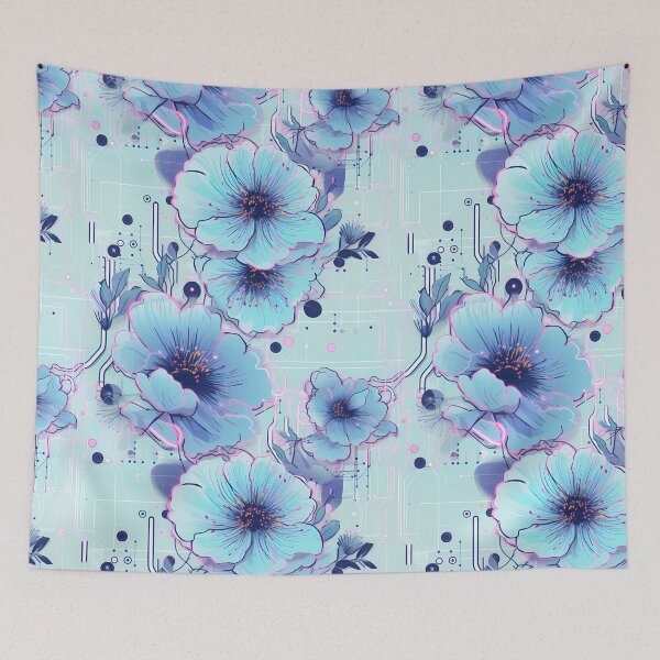 Item preview, Cyberpunk Flowers and Circuitry Pattern designed and sold by SchorlCraft.