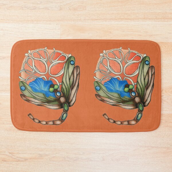 Item preview, Dragonfly with blue flower designed and sold by KnowingWonder.