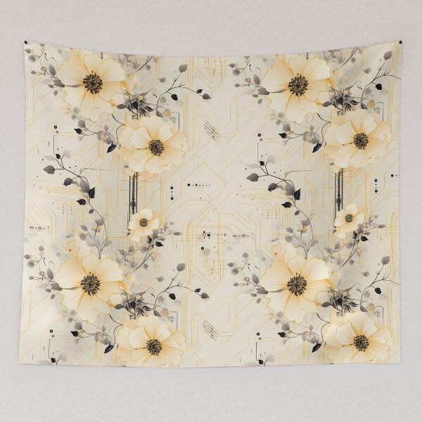 Item preview, Cyberpunk Flowers and Circuitry Pattern designed and sold by SchorlCraft.