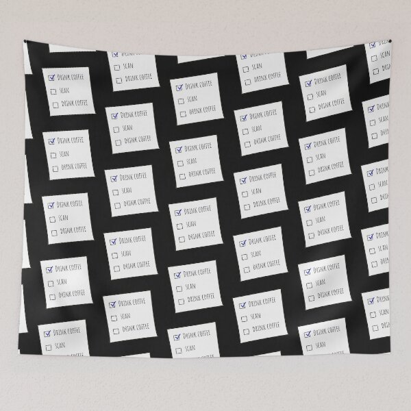 Item preview, Drink Coffee, Scan, Drink Coffee MRT Checklist Black BG designed and sold by HumerusHumor.
