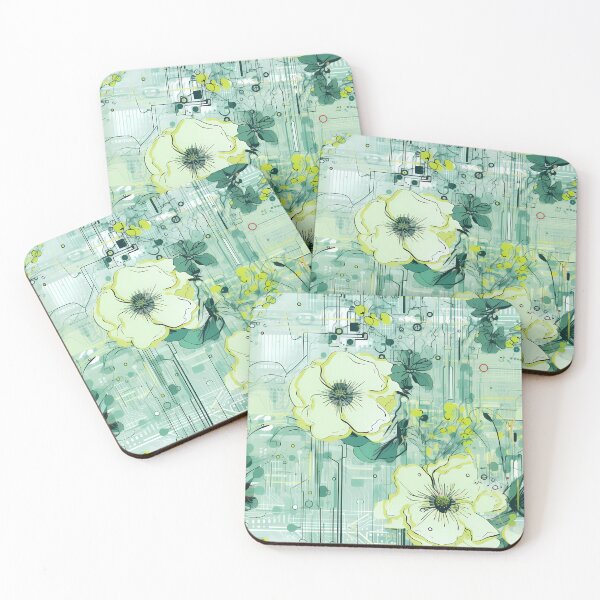 Item preview, Cyberpunk Flowers and Circuitry Pattern designed and sold by SchorlCraft.