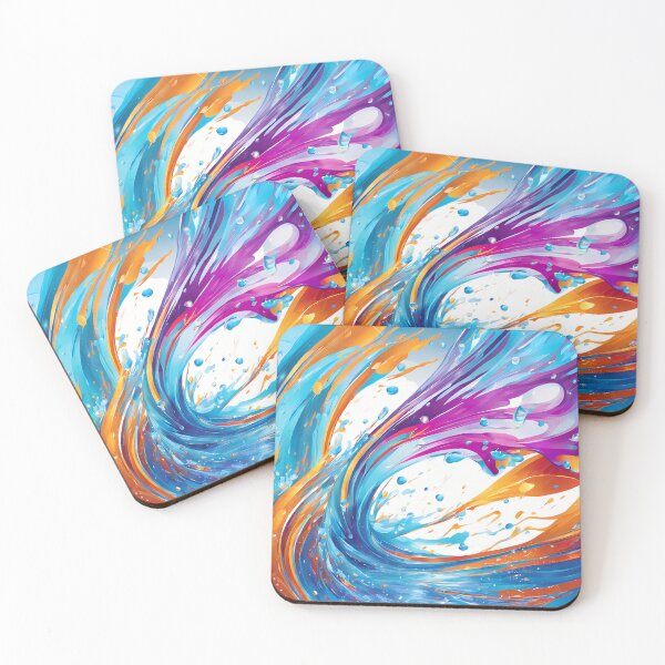 Item preview, Abstract colorful water splash pattern designed and sold by twisted-dot.