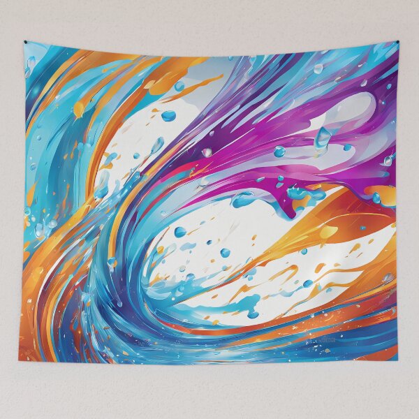 Item preview, Abstract colorful water splash pattern designed and sold by twisted-dot.
