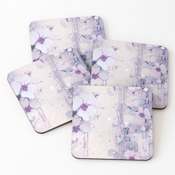 Item preview, Cyberpunk Flowers and Circuitry Pattern designed and sold by SchorlCraft.