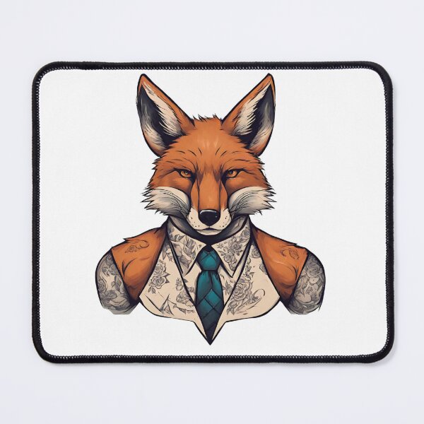 Item preview, muscular fox with tattoos designed and sold by Periush.
