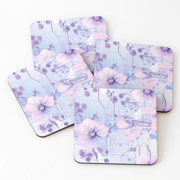 Item preview, Cyberpunk Flowers and Circuitry Pattern designed and sold by SchorlCraft.
