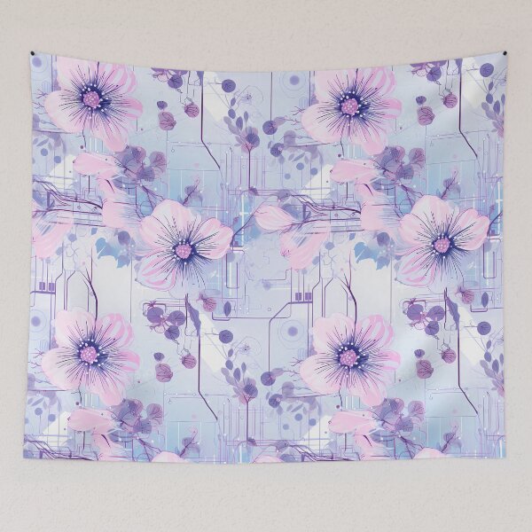 Item preview, Cyberpunk Flowers and Circuitry Pattern designed and sold by SchorlCraft.
