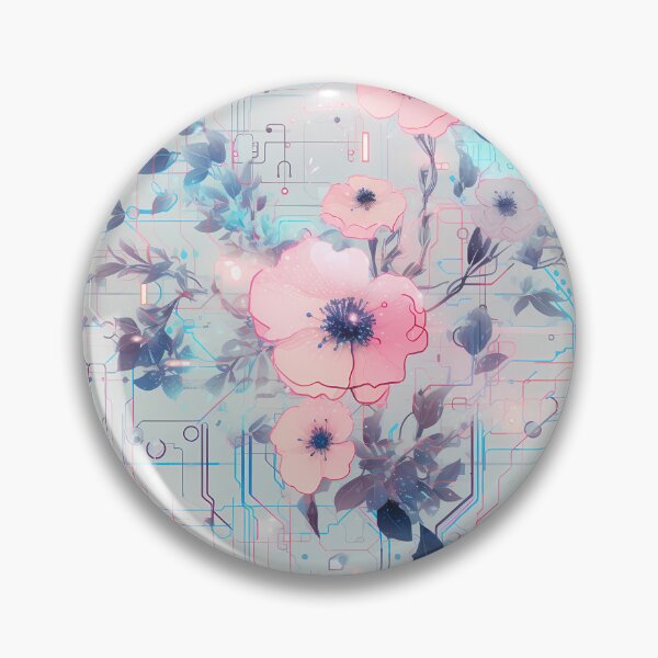 Item preview, Cyberpunk Flowers and Circuitry Pattern designed and sold by SchorlCraft.