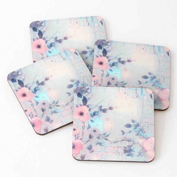 Item preview, Cyberpunk Flowers and Circuitry Pattern designed and sold by SchorlCraft.