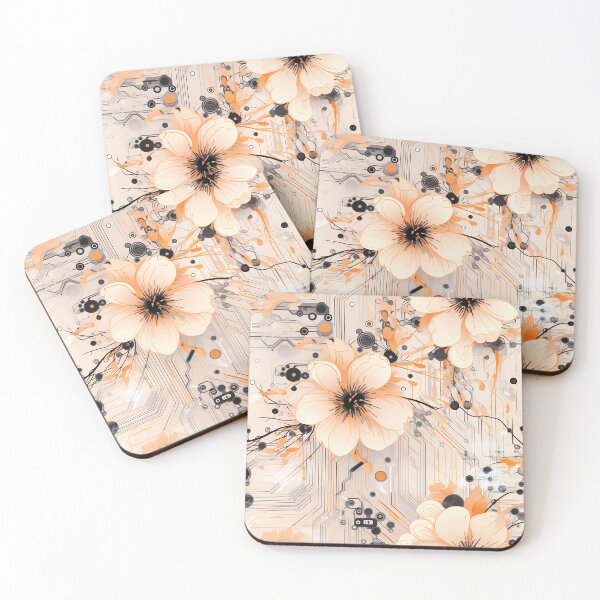 Item preview, Cyberpunk Flowers and Circuitry Pattern designed and sold by SchorlCraft.