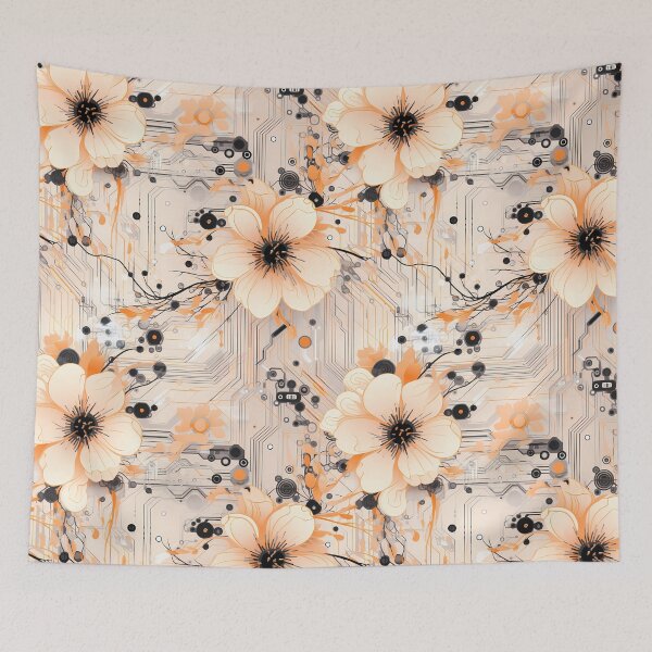 Item preview, Cyberpunk Flowers and Circuitry Pattern designed and sold by SchorlCraft.