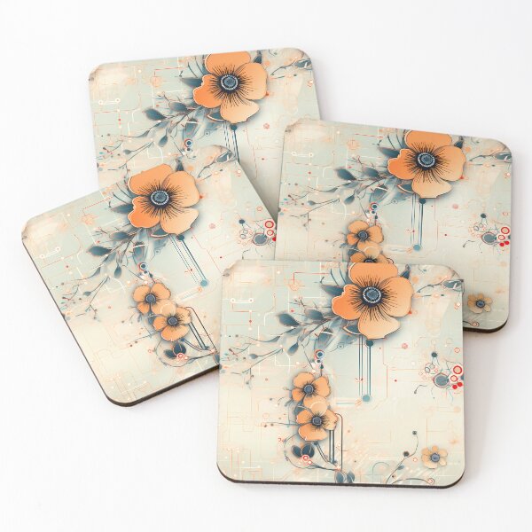 Item preview, Cyberpunk Flowers and Circuitry Pattern designed and sold by SchorlCraft.