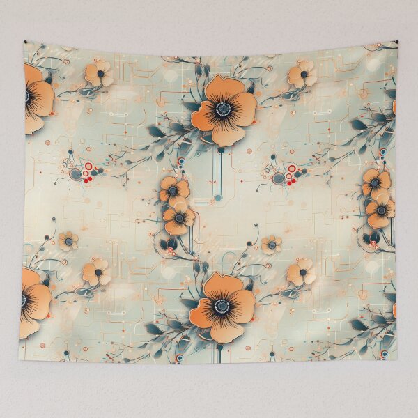 Item preview, Cyberpunk Flowers and Circuitry Pattern designed and sold by SchorlCraft.