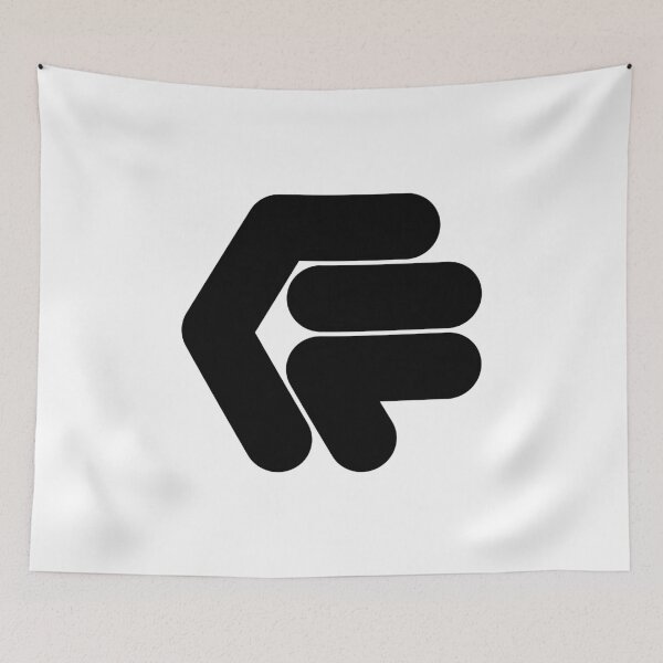 Item preview, Abstract hexagonal geometric: Black Uppercase Letter F designed and sold by SnedLab.