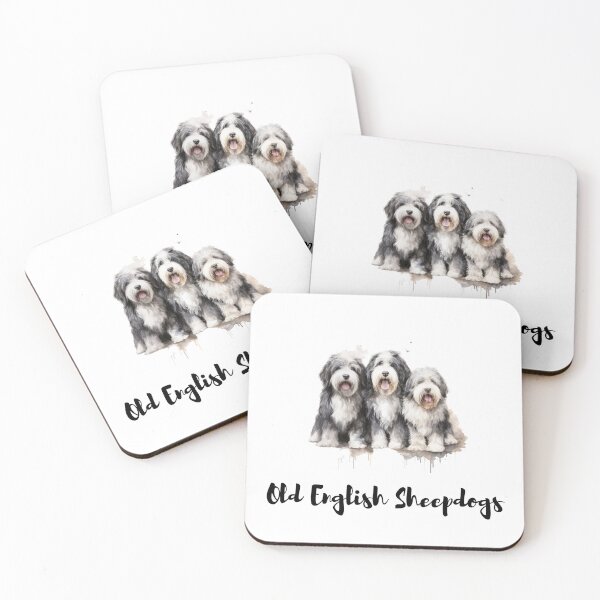 Item preview, Three Old English Sheepdogs designed and sold by Lady Evie Designs.
