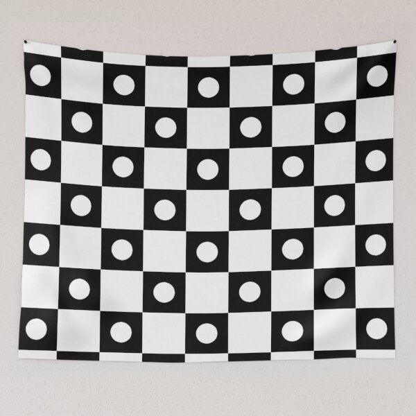 Item preview, Black and White Circle Square Chessboard Pattern - B&W Contrast designed and sold by PenguinForests.
