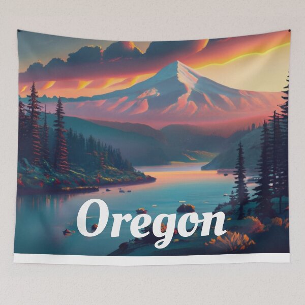 Item preview, Oregon Mountain River And Trees Design designed and sold by OregonsOwn.