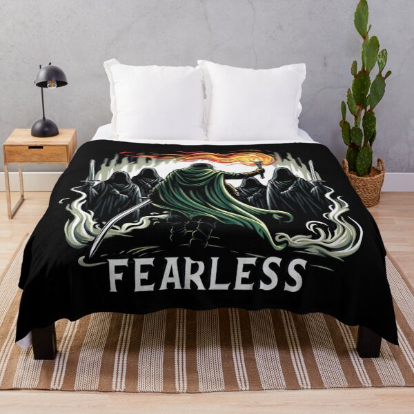Item preview, Fearless - A Lone Warrior Fights Shadowy Wraiths - Fantasy designed and sold by Fenay Designs.