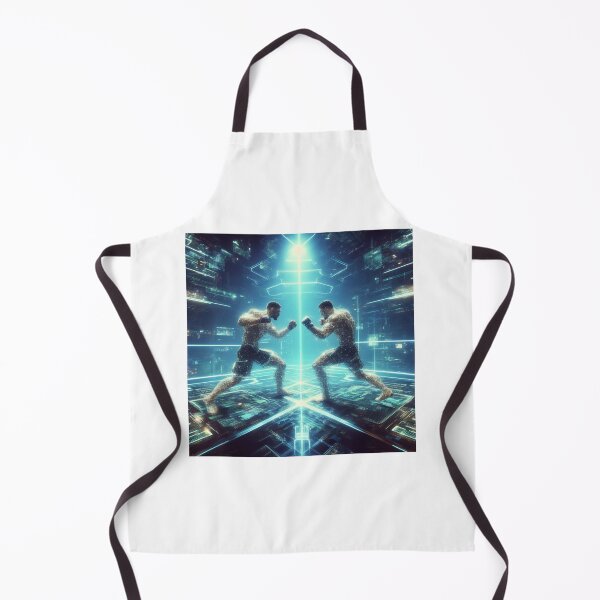 Item preview, neon lights, digital enhancements, futuristic arena, MMA fight designed and sold by Martial-Art-23.