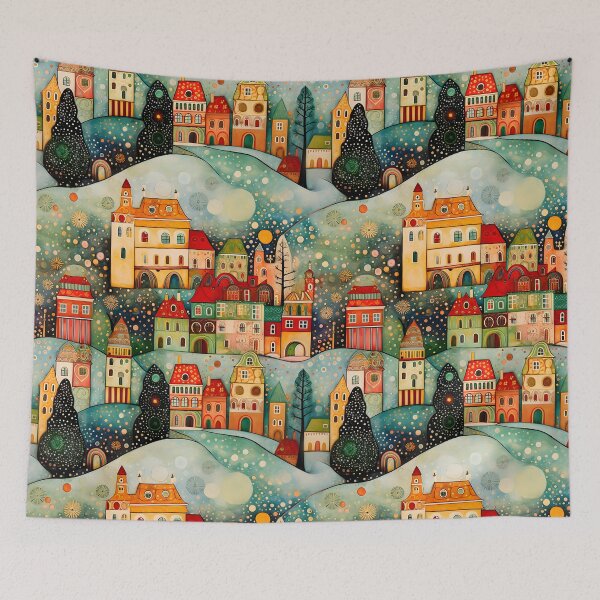 Item preview, Colorful Christmas Village I designed and sold by the-lamplighter.