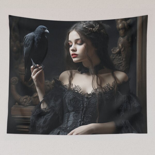 Item preview, Goth Girl and Her Raven designed and sold by DeesDeesigns.