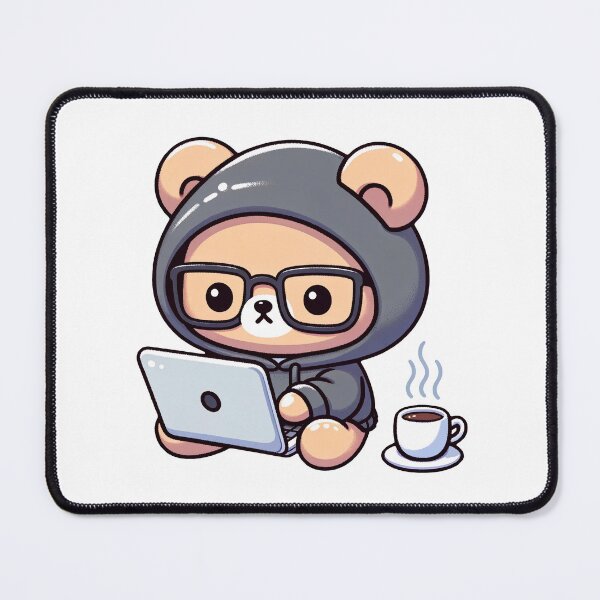 Item preview, Code & Caffeine: Programmer Bear Crafting Kawaii Solutions designed and sold by PuffPuffPrint.