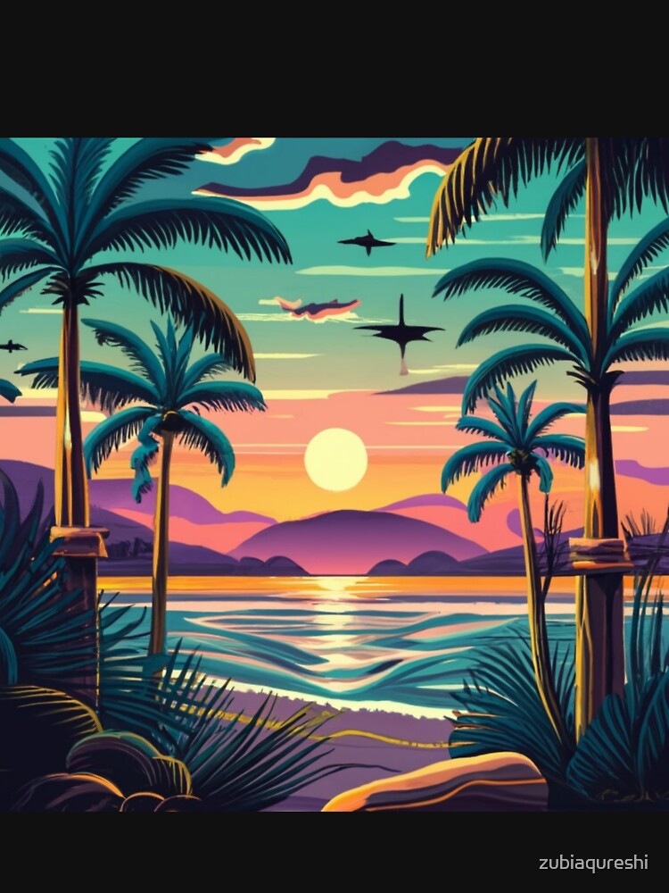 Thumbnail 7 of 7, Essential T-Shirt, aesthetic sunset designed and sold by zubiaqureshi.