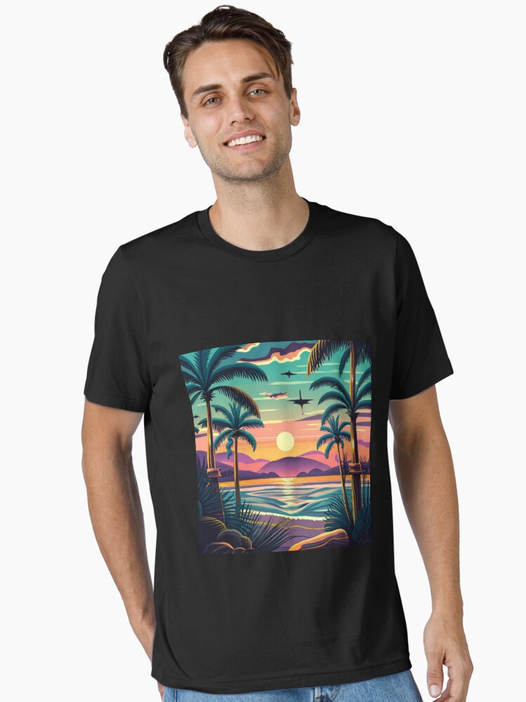 Thumbnail 2 of 7, Essential T-Shirt, aesthetic sunset designed and sold by zubiaqureshi.
